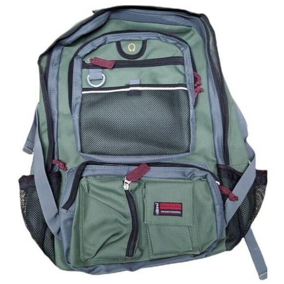 Hardcore Essentials Backpack Adrenaline Series Green & Gray 7 Pocket - Picture 1 of 2